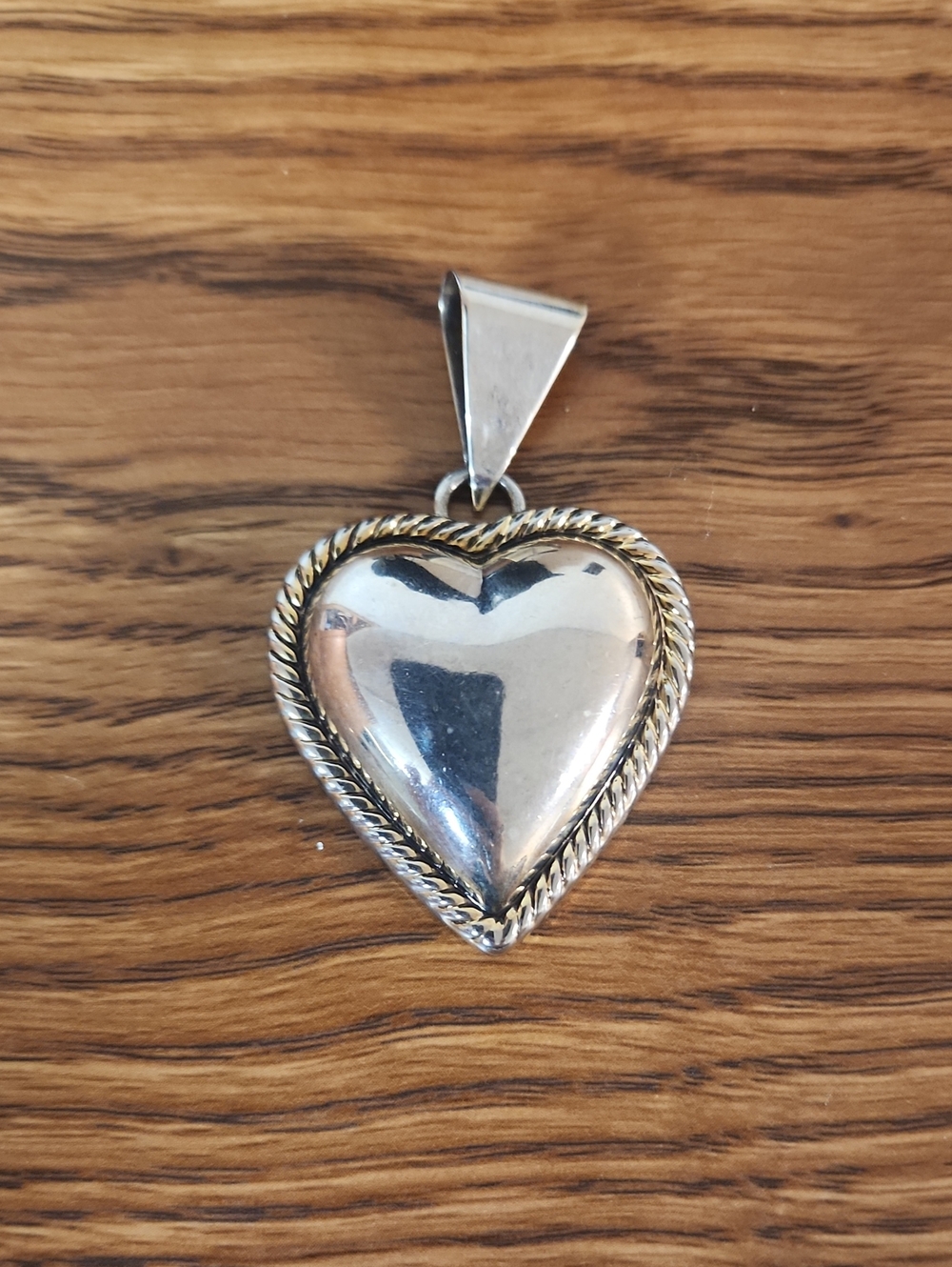 Silver Heart Pendant Necklace - Polished Silver Heart
